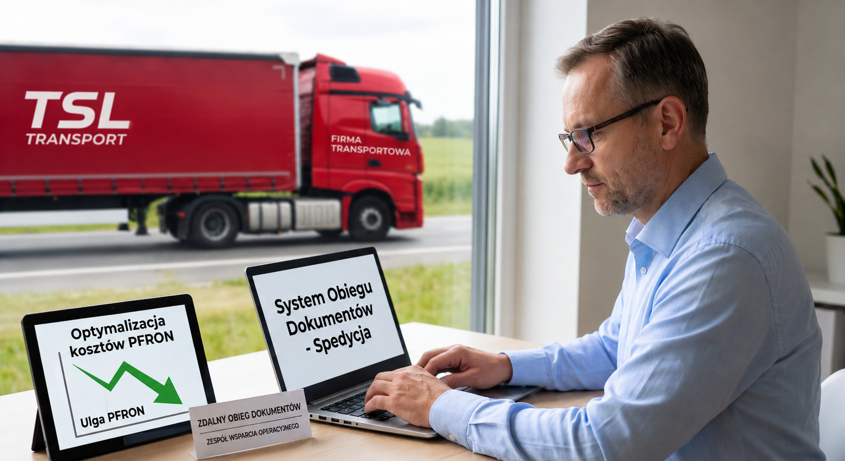 Optymalizacja kosztów PFRON i zdalny obieg dokumentów w firmie transportowej